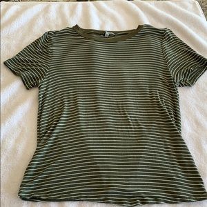 Green Striped Charlotte Russe T-shirt